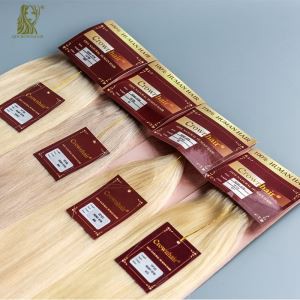 Bande blonde platine dans les extensions de cheveux